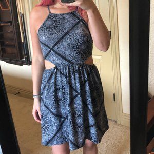 Blue patterned Dress with open sides